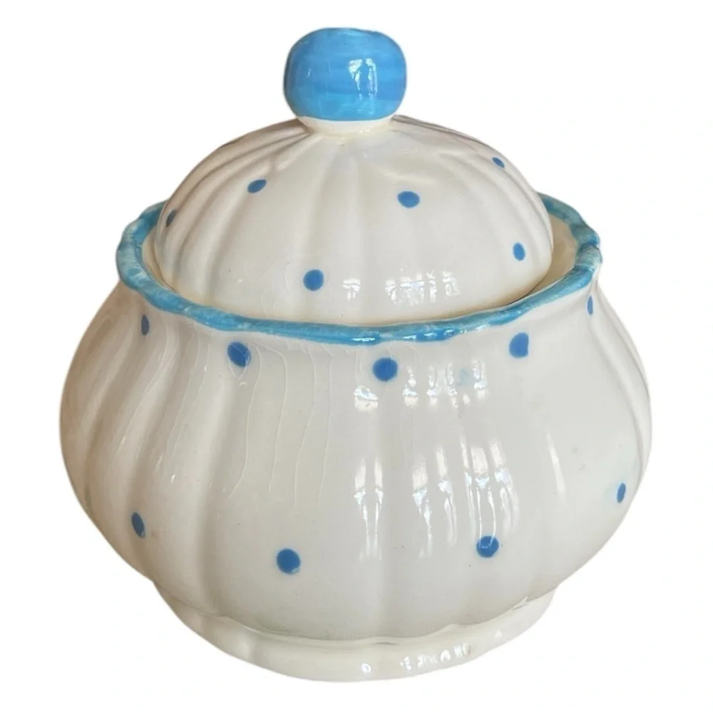 Salins France blue polka